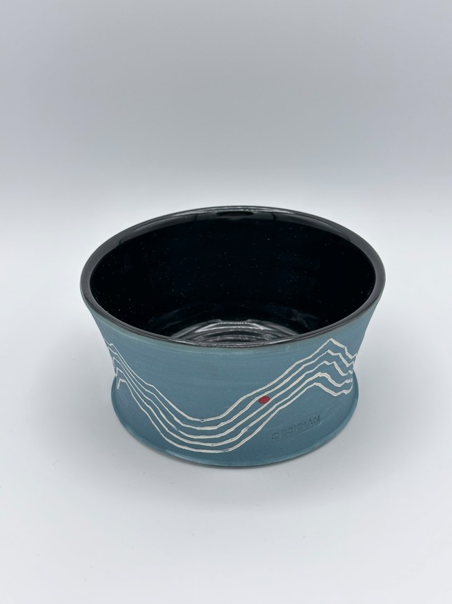 Obsidiware Blue-Black Bowl #2
