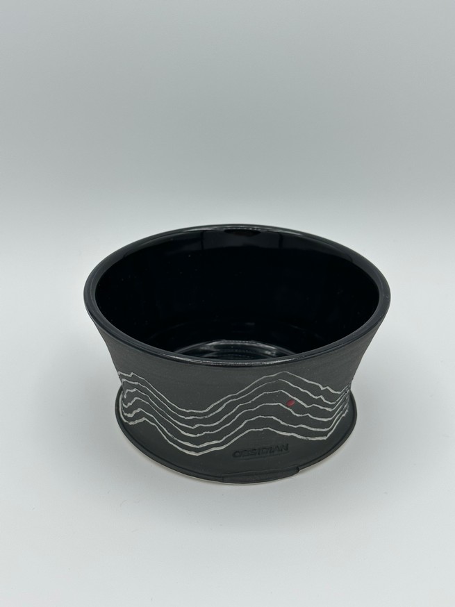 Obsidiware Gray-Black Bowl #5