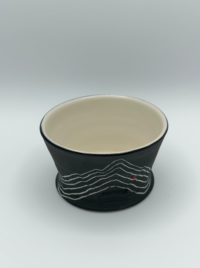 Obsidiware Gray-White Bowl #1