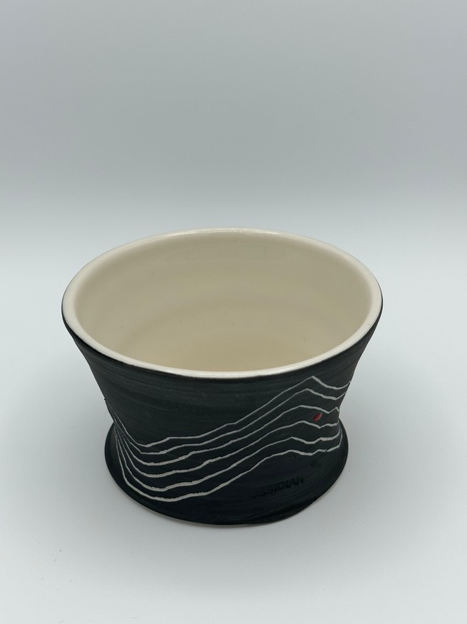 Obsidiware Gray-White Bowl #2