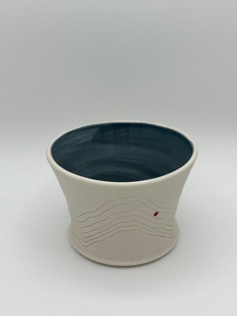 Obsidiware White-Blue Bowl #2