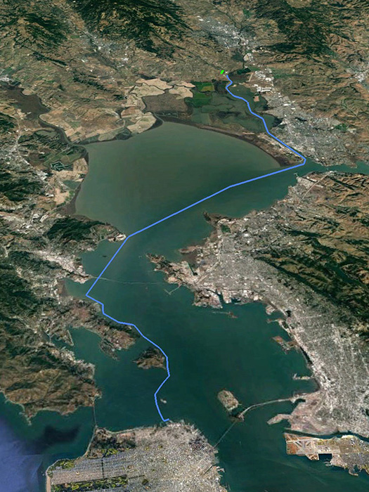 Swim Route through SF Bay