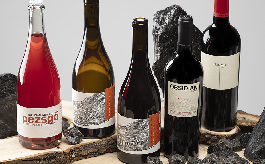 Collection of Obsidian Wine bottles